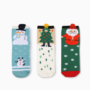 Vente chaude arbres de Noël Design Girls femme mignonne chaussettes de Noël personnalisées